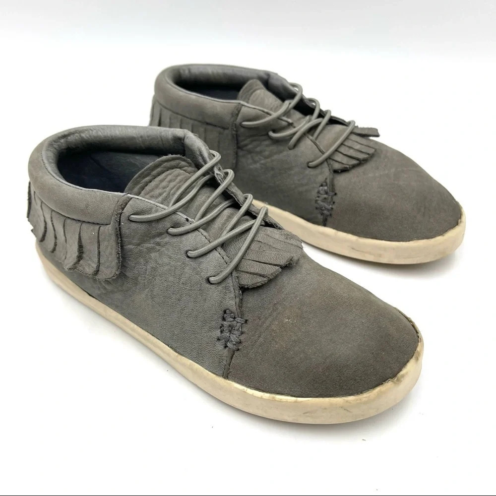 Freshly Picked grey leather moccasin shoes size 12